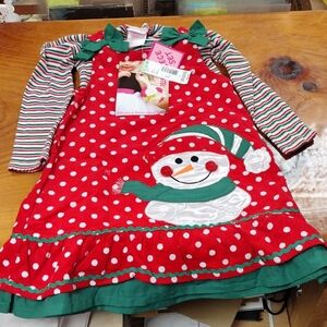 Brand New 2 Piece Set holiday Dress With Shirt Size 4